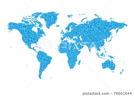 Low Poly World Map on blue tones 76601644