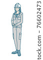 Vector illustration of women in work clothes wearing a helmet 76602473