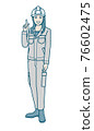 Vector illustration of women in work clothes wearing a helmet 76602475