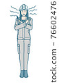 Vector illustration of women in work clothes wearing a helmet 76602476