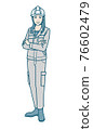 Vector illustration of women in work clothes wearing a helmet 76602479