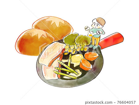 做一頓可口早餐的小男孩 做一頓可口早餐的小男孩 76604057