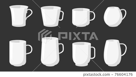 Flat classic coffee tea cup mockup icon set vector 76604176