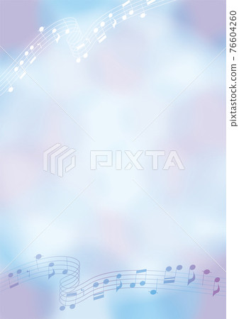 淡色背景上帶有五線譜符號的音樂框架 藍紫色 76604260