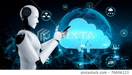 AI robot using cloud computing technology to store data on online server AI robot using cloud computing technology to store data on online server 76606123