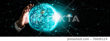 Global network connection covering earth with link of innovative perception 76606124