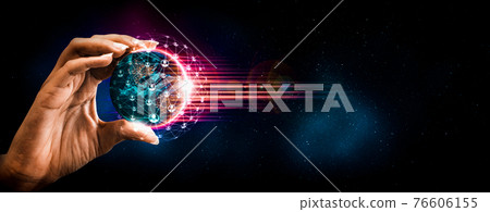 Global network connection covering earth with link of innovative perception 76606155