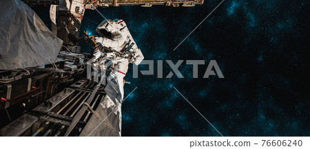 Astronaut spaceman do spacewalk while working for space station Astronaut spaceman do spacewalk while working for space station 76606240