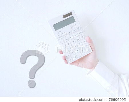 Calculator and question mark 76606995