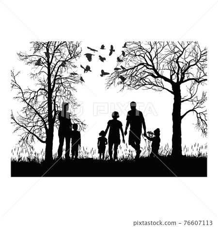 人，透明度，自然，家庭，聚會，假期，假期，週末，公園，兒童，人，人群，剪影，單色 76607113