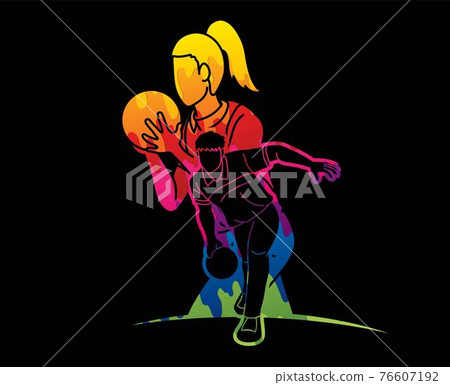 Bowling Sport Players Men and Women Pose Cartoon Graphic Vector Bowling Sport Players Men and Women Pose Cartoon Graphic Vector 76607192