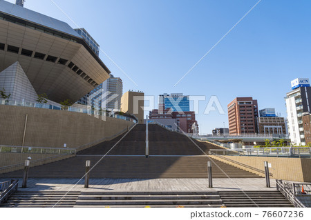 大阪南無人難波艙口湊町河廣場清晨 76607236