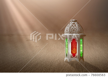 Arabic lamp with colorful light 76608563