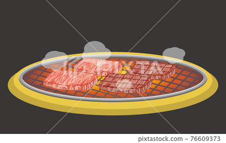 Image illustration of charcoal-grilled meat (black background) Image illustration of charcoal-grilled meat (black background) 76609373
