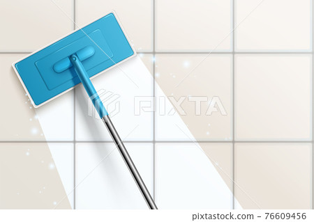 Mop cleaning dirty tile floor 76609456