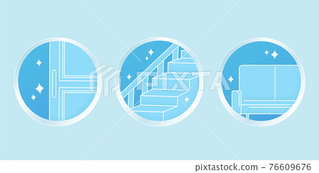 Circle icons of home surfaces Circle icons of home surfaces 76609676
