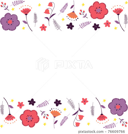 粉色和紫色花框東歐風格 76609766