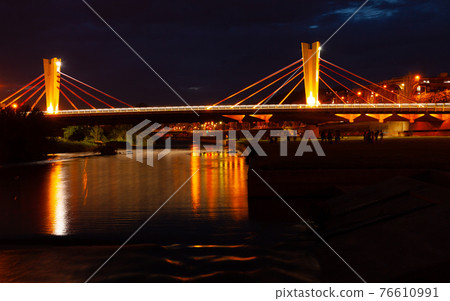 Bridge of Can Peixauet in Santa Coloma de Gramenet over Besos. Barcelona 76610991