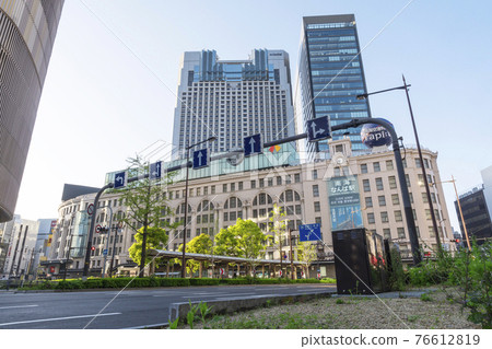 Osaka Nankai Namba station square with few people Minami April 2021 morning 76612819