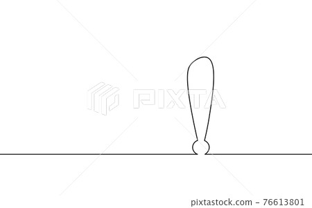 Single continuous line art exclamation mark icon. Online warning hazard concept silhouette symbol design. One sketch outline drawing vector illustration Single continuous line art exclamation mark icon. Online warning hazard concept silhouette symbol design. One sketch outline drawing vector illustration 76613801