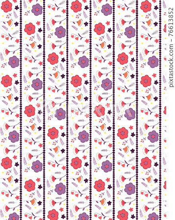 粉色和紫色花卉圖案框架東歐風格 粉色和紫色花卉圖案框架東歐風格 76613852