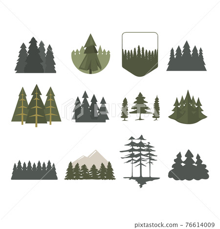 森林、山脈、河流、湖泊、樹木、自然、波浪、海洋、簡單、復古、綠色、綠色、可持續發展目標、篝火 76614009