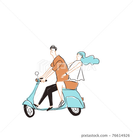 Scooter, biker men and women, couples, drives, dates, Scooter, biker men and women, couples, drives, dates, 76614926