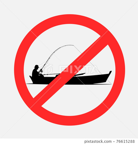 boat fishing prohibited sign symbol 76615288