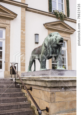 Lion at the entrance of Hotel De Ville Lion at the entrance of Hotel De Ville 76615416