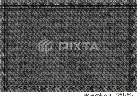 Denim rectangular background.Gray rough vector texture. 76615643