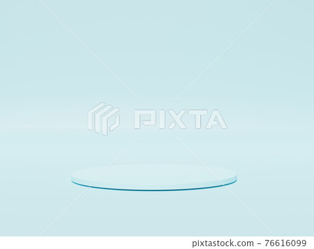 Abstract coloful pastel  background with cylinder podium, Geometry stand for kids or baby products. 3D render. 76616099