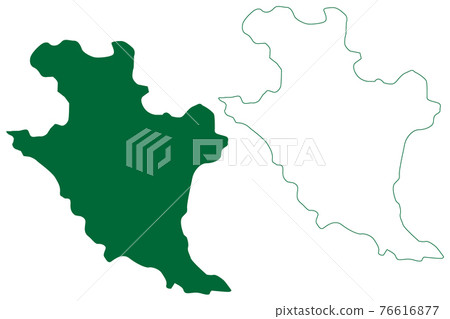 Bilaspur district (Chhattisgarh State, Bilaspur division, Republic of India) map vector illustration, scribble sketch Bilaspur map 76616877