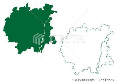 Jehanabad district (Bihar State, Magadh division, Republic of India) map vector illustration, scribble sketch Jehanabad map 76617625