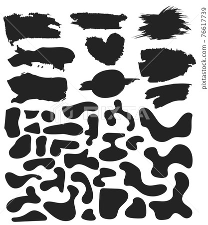 Set of abstract organic shapes. 38 abstract organic blobs and brush smear. Vector collection Set of abstract organic shapes. 38 abstract organic blobs and brush smear. Vector collection 76617739