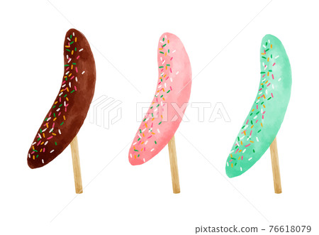 Chocolate banana watercolor vector illustration Chocolate banana watercolor vector illustration 76618079