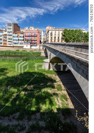 View of the embankment in Girona - Catalonia, Spain View of the embankment in Girona - Catalonia, Spain 76619050
