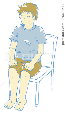 Meditation performed while sitting on a chair 76619349