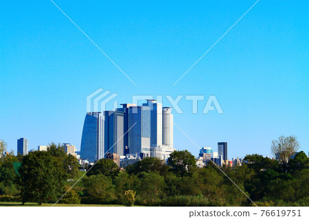 Scenery of the skyscrapers in front of Nagoya Station and Nagoya City Scenery of the skyscrapers in front of Nagoya Station and Nagoya City 76619751