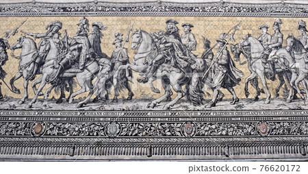 "Procession of the princes" - a wall tile panel made of Meissen porcelain 76620172