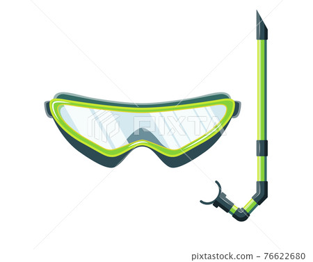 Snorkel mask for diving and swimming. Illustration of scuba diving, swimming masks with snorkel. Realistic diver equipment for summer holidays Snorkel mask for diving and swimming. Illustration of scuba diving, swimming masks with snorkel. Realistic diver equipment for summer holidays 76622680