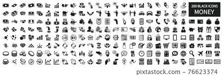 Money related icon set 76623374