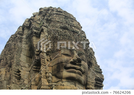 smiling siem reap, cambodia Angkor Wat temple bayon face  76624206