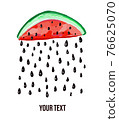 Watermelon card for summer greetings or sale. Vector illustration 76625070