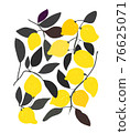Lemons background for poster or banner. Vector  illustration 76625071