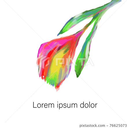 Card or cover with painted flower - vector illustration 76625073