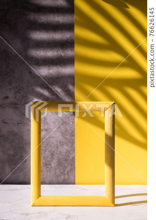 Abstract shadows on a gray-yellow background for the sale of a cosmetic product, a cosmetic showcase in a minimalist style. Trending colors 2121 Abstract shadows on a gray-yellow background for the sale of a cosmetic product, a cosmetic showcase in a minimalist style. Trending colors 2121 76626145