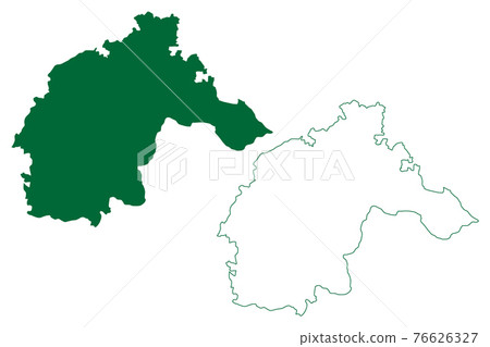 Nawada district (Bihar State, Magadh division, Republic of India) map vector illustration, scribble sketch Nawada map 76626327