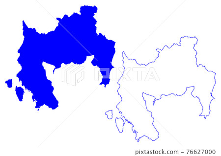 South Sardinia province (Italy, Italian Republic, Sardinia region) map vector illustration, scribble sketch Province of South Sardinia map 76627000