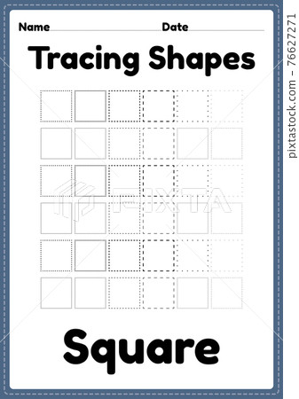 Tracing shapes square worksheet for kindergarten and preschool kids for handwriting practice and educational activities in a printable page Tracing shapes square worksheet for kindergarten and preschool kids for handwriting practice and educational activities in a printable page 76627271