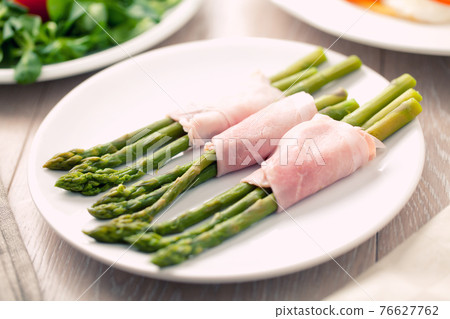 Ham rolls with asparagus. High quality photo. 76627762